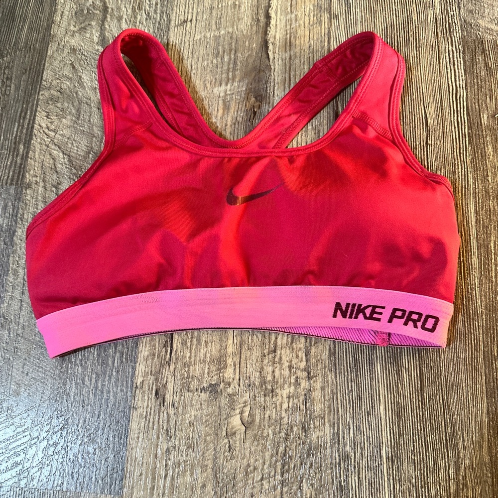 Nike Red and Pink Pro Sports Bra